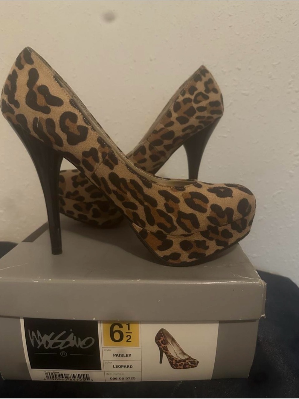 Leopard Print Platform Stiletto Heels - Women